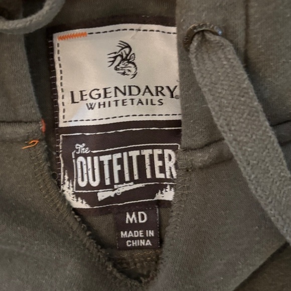 Legendary Whitetails Green Hoodie Camo Deer Head Appliqué Outdoors  Size M SKU23 - Picture 3 of 8